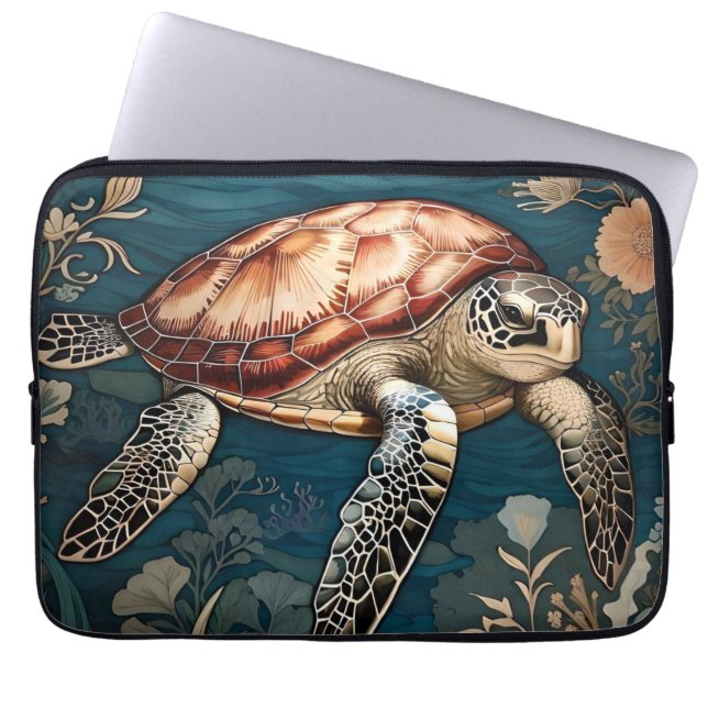 Schöne Unterwasserschildkröte Laptopschutzhülle (Vorderseite)