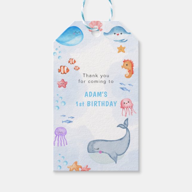 Schöne Unterwasserwelt Geschenkanhänger (Vorderseite)