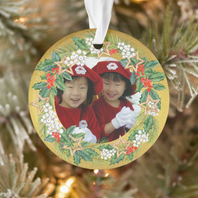 Schöne Urlaubssaison auf dem Foto Goldmedaille Ornament (Baum)