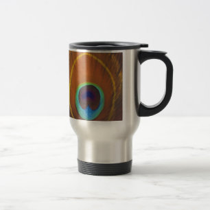 Schöne ursprüngliche Pfaufeder handgemalt Reisebecher