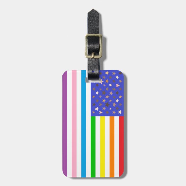 Schöne USA-Flagge Gepäckanhänger (Vorderseite vertikal)