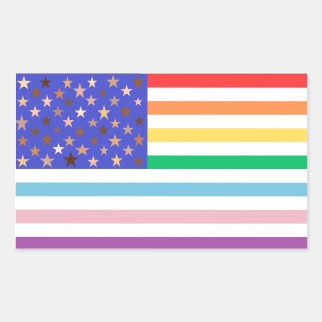 Schöne USA-Flagge Rechteckiger Aufkleber (Vorderseite)
