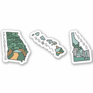 SCHÖNE USA STAATEN LANDSCAPE POSTCARD SET AUFKLEBER