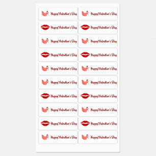 Schöne Valentinstag-Etiketten mit süßen Icons Etiketten