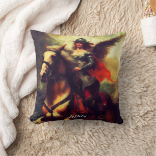 Schöne Valkyrie am Horseback Kissen