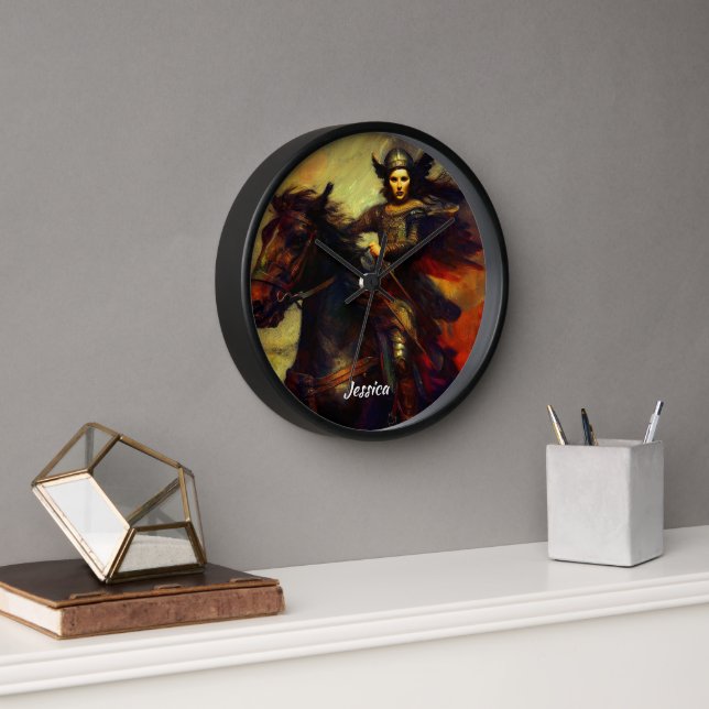 Schöne Valkyrie am Horseback Uhr (Büro)