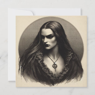 Schöne Vampire Antique Illustration Karte