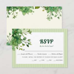 Schöne Vegetation und Streifen Frühjahrshochzeit RSVP Karte