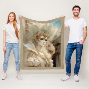 Schöne venezianische Karnevalsmaske Fleecedecke