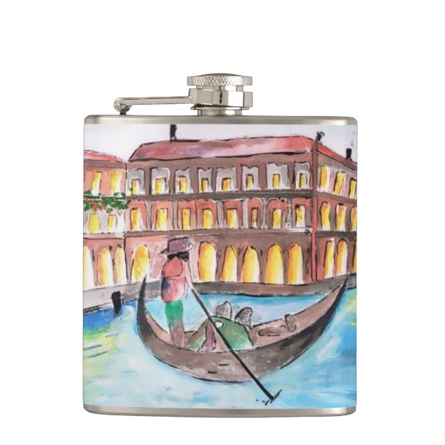 Schöne venice handgemalt flachmann (Vorderseite)