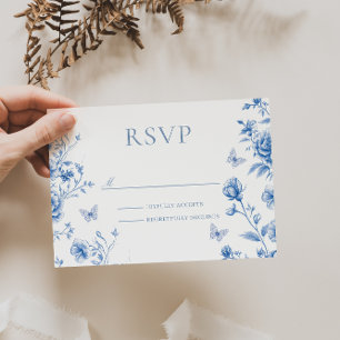 Schöne verzauberte Hochzeit von Vintagen Frühlings RSVP Karte