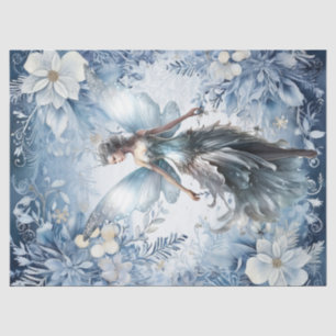 Schöne verzauberte Light Blue Christmas Fairy Seidenpapier