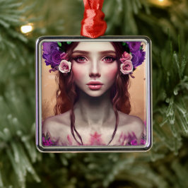 Schöne Verzauberung Fantasy AI Art Ornament Aus Metall