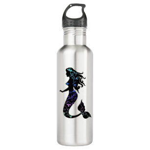 Schöne Verzierte Mermaid-Silhouette Edelstahlflasche