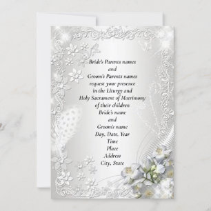 Schöne Verzierte Semi-Gloss-Hochzeit Einladung