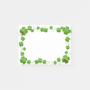 Schöne Vierblattklee & Marienkäfer Post-it Notizbl Klebezettel