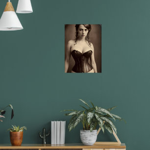 Schöne Viktorianische Corset-Frau Poster
