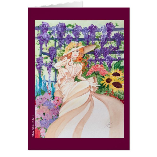 Schöne viktorianische Dame in ihrem Garten (Vorne)