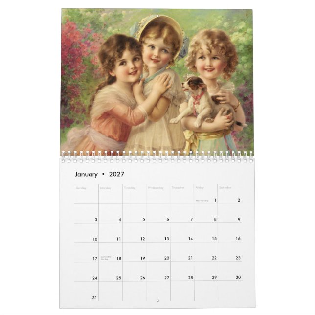 Schöne Viktorianische Gemälde Kalender (Jan 2027)