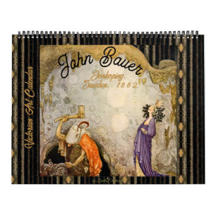 Schöne viktorianische John-Bauer-Illustrationen Kalender