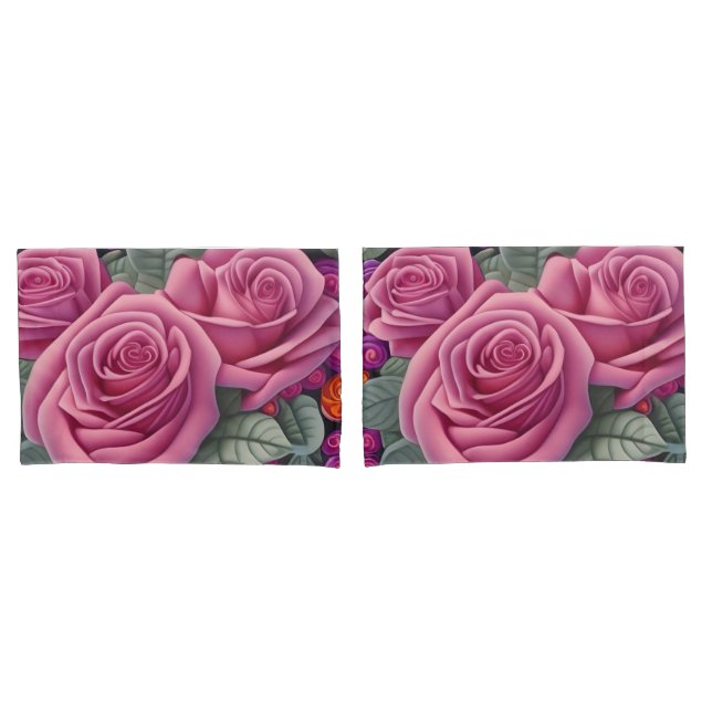 Schöne Viktorianische Pastel Rosa Rose Print Kissenbezug (Vorderseite-Set)