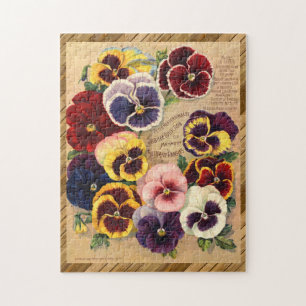 Schöne Viktorianische STIEFMÜTTERCHEN für Blume Puzzle