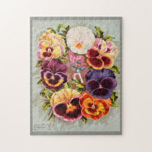 Schöne Viktorianische STIEFMÜTTERCHEN für Blume Puzzle