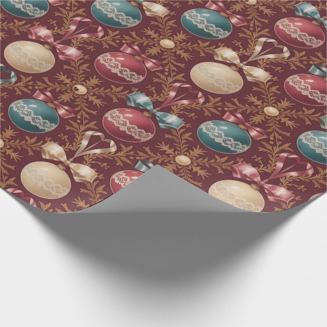 Schöne Viktorianische Weihnachtsschmuck Geschenkpapier (Ecke)
