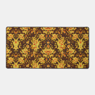 Schöne vintage abstrakte gelbe Rosen floral Schreibtischunterlage