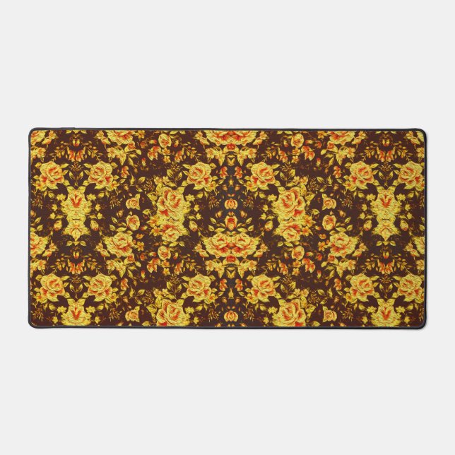 Schöne Vintage abstrakte Rosen Blüte Schreibtischunterlage (Vorderseite)