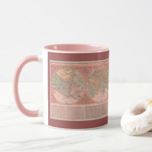 Schöne Vintage Alte Weltkarte mit lateinischem Tex Tasse
