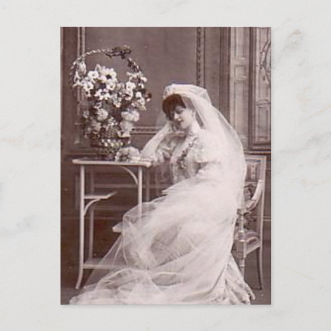 Schöne Vintage antike Bridal Portrait Geschenke Postkarte (Vorderseite)