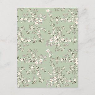 Schöne Vintage-Baumblüten weiße Blumen Postkarte