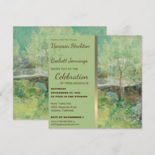 Schöne Vintage bemalte Gartenhochzeit Einladung