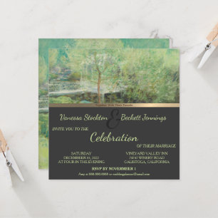 Schöne Vintage bemalte Gartenhochzeit Einladung