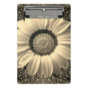 Schöne Vintage-Blume auf Hintergrund Monogramm Mini Klemmbrett