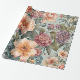 Schöne Vintage Blume Geschenkpapier