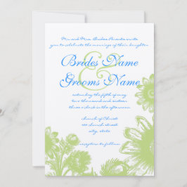 Schöne Vintage Blume Hochzeit Einladung