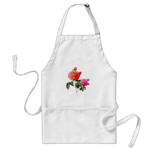 schöne, Vintage Blume in Rot und Rosa Schürze