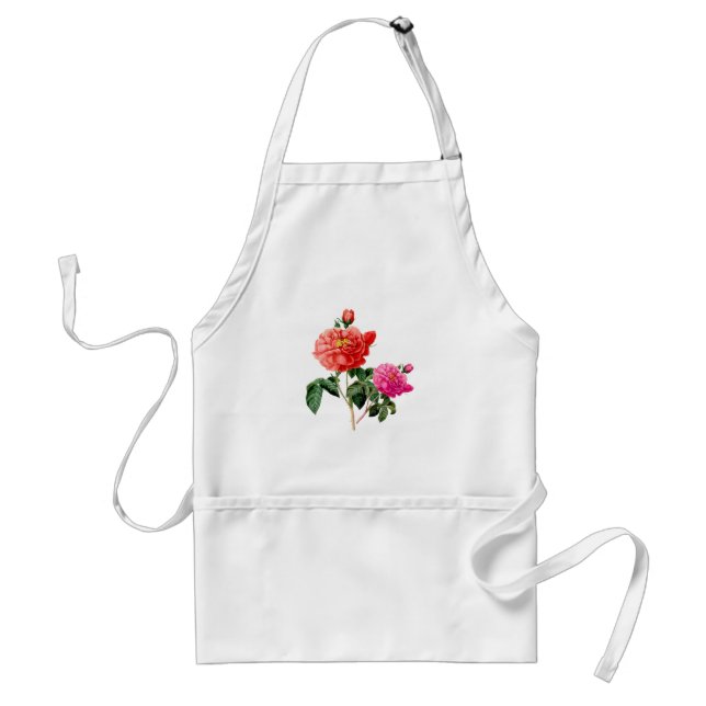 schöne, Vintage Blume in Rot und Rosa Schürze (Vorne)