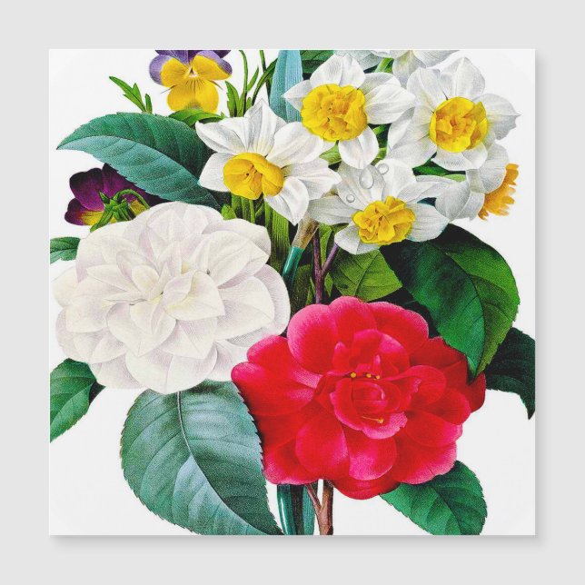 Schöne Vintage Blume Magnetkarte (Vorderseite)