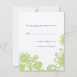 Schöne Vintage Blume Wedding RSVP Card Karte