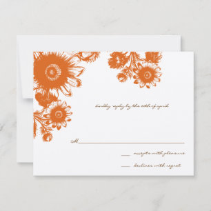 Schöne Vintage Blume Wedding RSVP Card Karte
