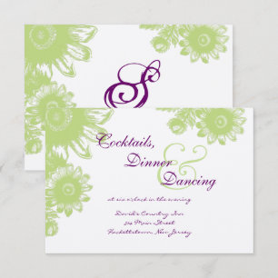 Schöne Vintage-Blumen-Hochzeits-RSVP-Karte Einladung