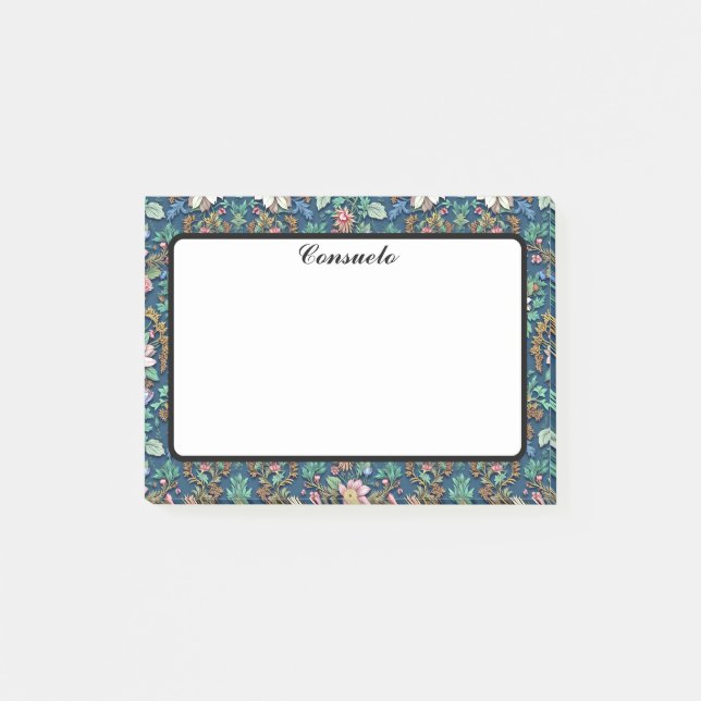 Schöne Vintage-Blumen Post-it Klebezettel (Vorderseite)