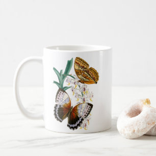 Schöne Vintage-Blumen-Schmetterling-Illustration Kaffeetasse