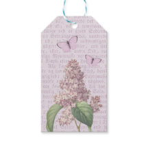 Schöne Vintage-Blumengeschenkanhänger mit Flieder