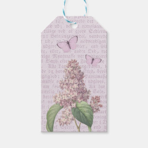 Schöne Vintage Blumengeschenkumbauten mit Flieder Geschenkanhänger