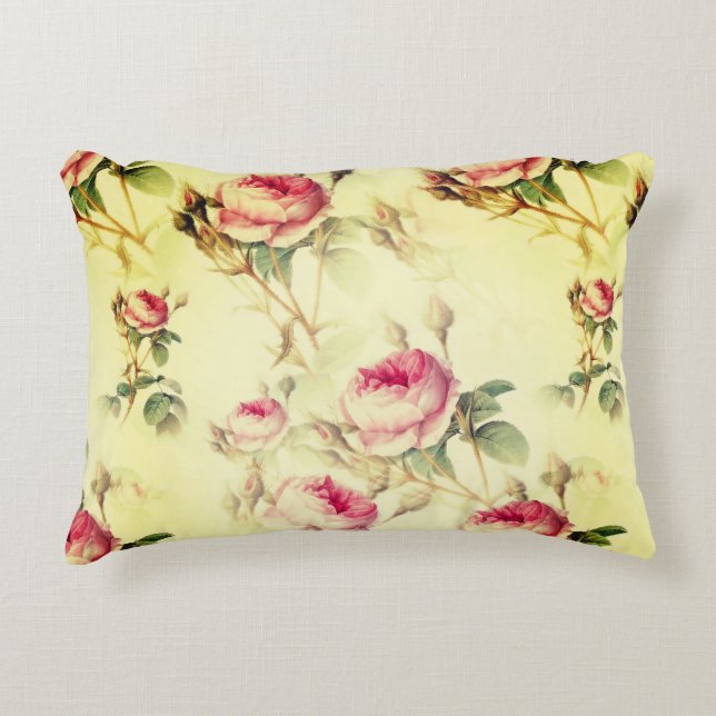 Schöne Vintage Blüte Dekokissen (Vorderseite)