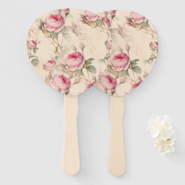 Schöne Vintage Blüte Fächer (Vorne und Hinten)